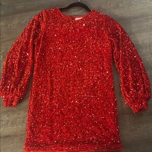 Red Sequin Mini Dress